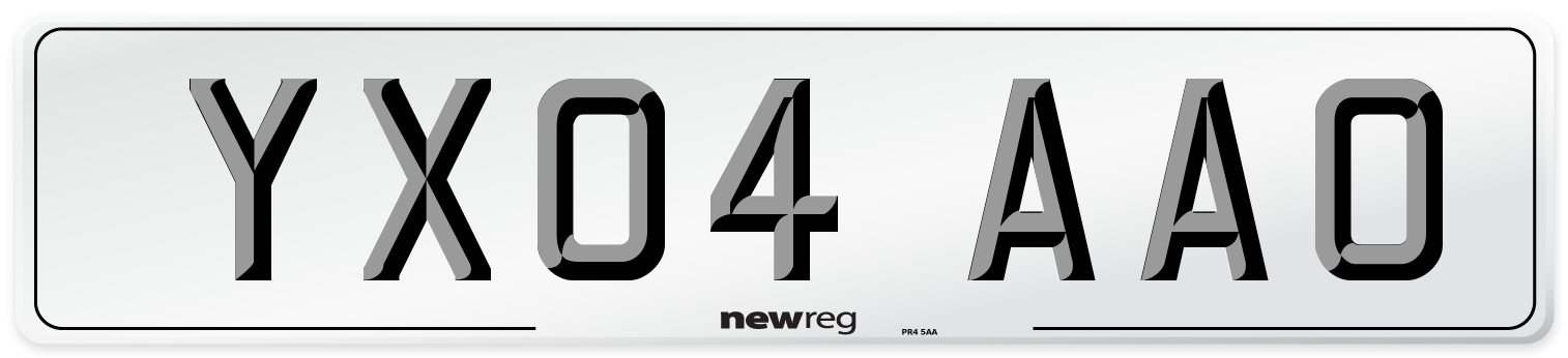 YX04 AAO Number Plate from New Reg